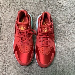 Red Nike Huarache Sneakers